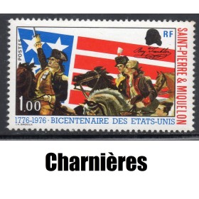 Timbre Saint Pierre et Miquelon 449 Indépendance des Etats Unis neuf* 1976