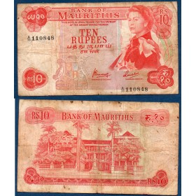 Maurice P.31c, B Billet de 10 Rupees 1967 Elisabeth II