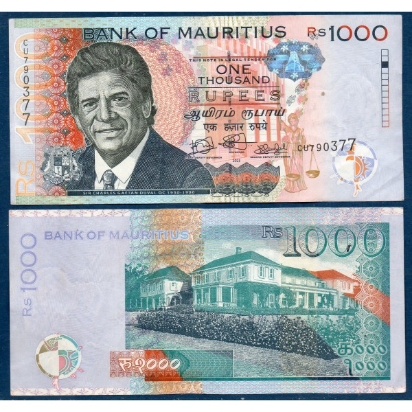 Maurice P.63g, TTB Billet de 1000 Rupees 2023 Charles Gaetan Duval