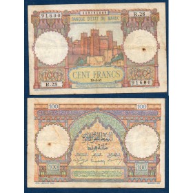 Maroc P.45, TB Billet de 100 francs 19.4.1951 Ait-Ben-Haddou