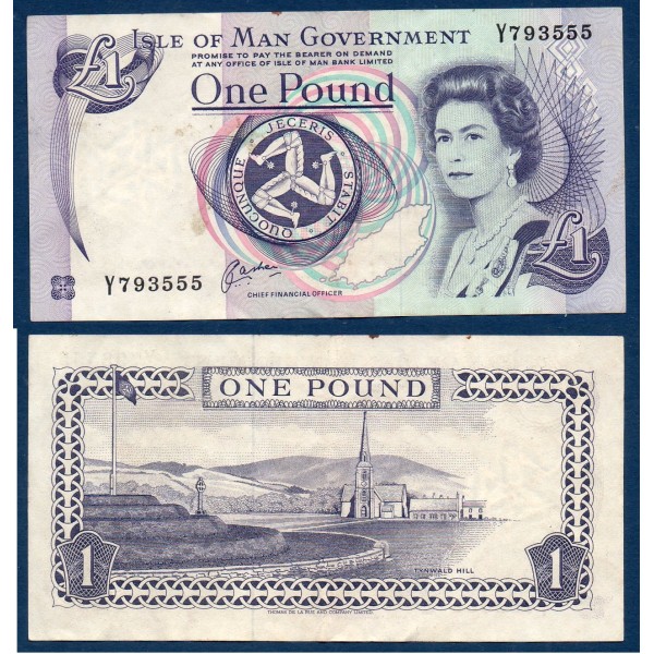 Ile de man P.40b, TTB Billet de 1 Pound 1991 Tynwald Hill