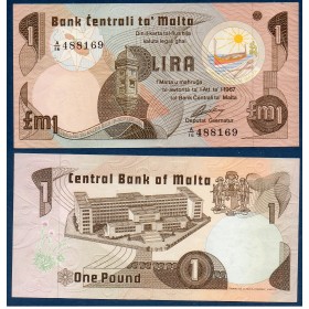 Malte P.34b, TTB Billet de 1 Lira 1979 Tour Gardjola