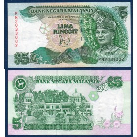 Malaisie P.28a, TTB Billet de 5 ringgit 1986-1991