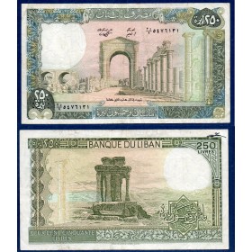Liban P.67e, TB Billet de 250 Livres 1986-1988 Tyre