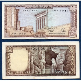 Liban P.61c , TTB Billet de 1 Livre 1980 Colonnes Baalbek