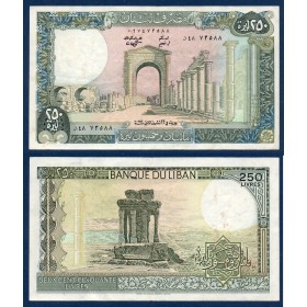 Liban P.67e, TTB Billet de 250 Livres 1986-1988 Tyre