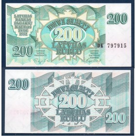Lettonie P.41, neuf Billet de 200 Rublu 1992