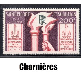Timbre Saint Pierre poste aérienne 26 vote du 11 décembre, constitution neuf* 1959