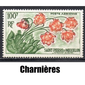 Timbre Saint Pierre poste aérienne 27 Sarracema purpurea neuf* 1962