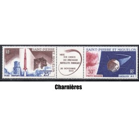 Timbre Saint Pierre poste aérienne 34A premier satellite français neuf* 1966