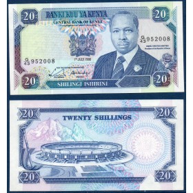 Kenya P.25c, neuf Billet de 20 Shillings 1990