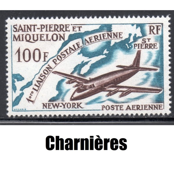 Timbre Saint Pierre poste aérienne 31 Saint Pierre New York neuf* 1964