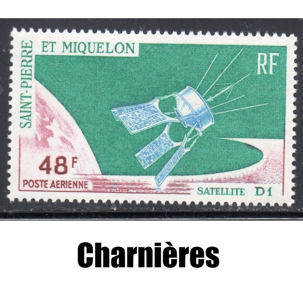 Timbre Saint Pierre poste aérienne 35 Satellite D1 neuf* 1966