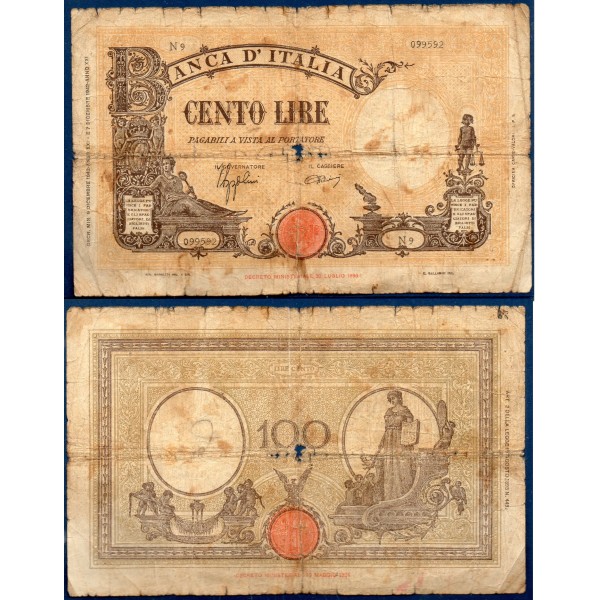 Italie P.59, AB Billet de 100 Lire 9.12.1942 Justice Science