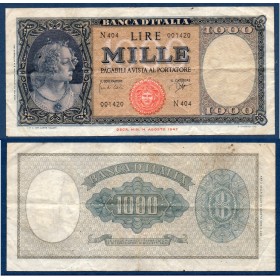 Italie P.88d, TTB Billet de 1000 Lire 1961 une grace
