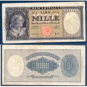 Italie P.82, TB Billet de 1000 Lire 1947 Sceau Italia