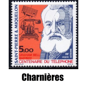 Timbre Saint Pierre poste aérienne 63 Première liaison téléphonique neuf* 1976