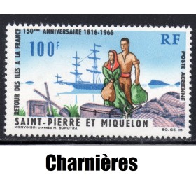 Timbre Saint Pierre poste aérienne 36 retour des iles a la France neuf ** 1966