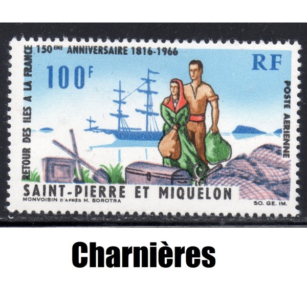 Timbre Saint Pierre poste aérienne 36 retour des iles a la France neuf ** 1966
