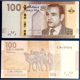 Maroc P.76, TTB, Billet de 100 Dirhams 2013 Dromadaires