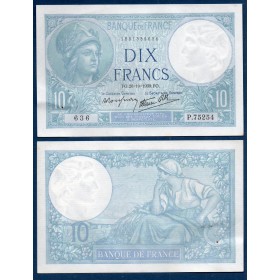 10 Francs Minerve, Spl, 26.10.1939 Billet de la banque de France