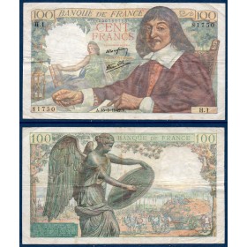 100 Francs Descartes, TB+, 15.5.1942 Billet de la banque de France