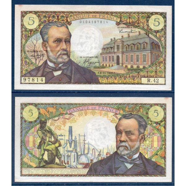 5 Francs Pasteur, TTB, 4.11.1966, Billet de la banque de France