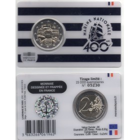 2 euro commémorative, France 2026, Marine Nationale,  BU Coin-card