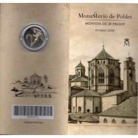 2 euro commémorative, Espagne 2026, Monastère de Poblet, BE sous blister