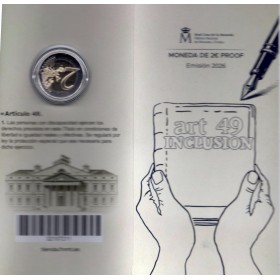 2 euro commémorative, Espagne 2026, Handicap et Inclusion, BE sous blister