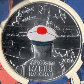 Pièce 10 euros 2026 colorisée - La Marine Nationale