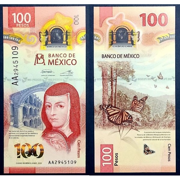 Mexique P.134a, Neuf Billet de 100 pesos 2020