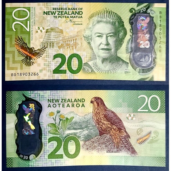 Nouvelle Zelande P.193b, TTB Billet de 20 Dollars 2018 Karearea