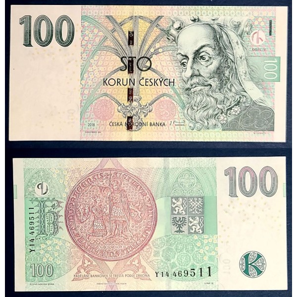 Republique Tchèque P.18g, Sup Billet de 100 Korun 2018 Karel IV