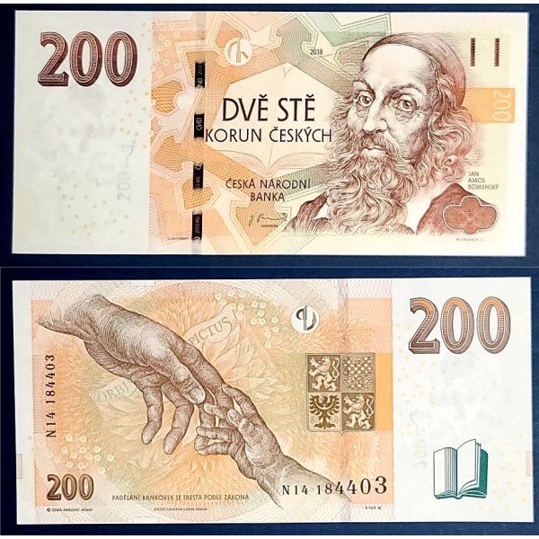 Republique Tchèque P.19f, Neuf Billet de 200 Korun 2018 Komensky série H