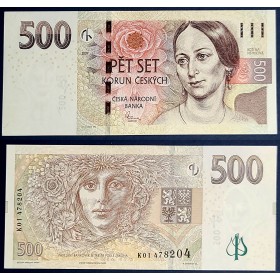 Republique Tchèque P.24b, Billet de 500 Korun 1998 Bozena Nemcova