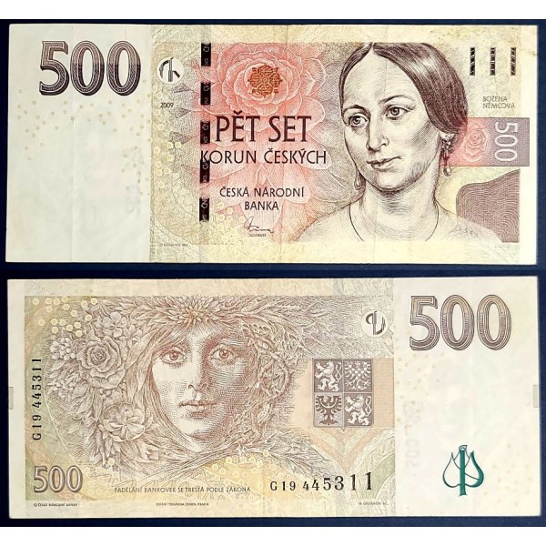Republique Tchèque P.24b, TTB Billet de 500 Korun 2009 Bozena Nemcova