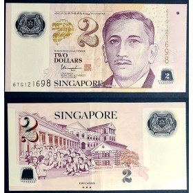 Singapour P.46l, TTB Billet de 2 Dollar 2005-2024 Ecoliers