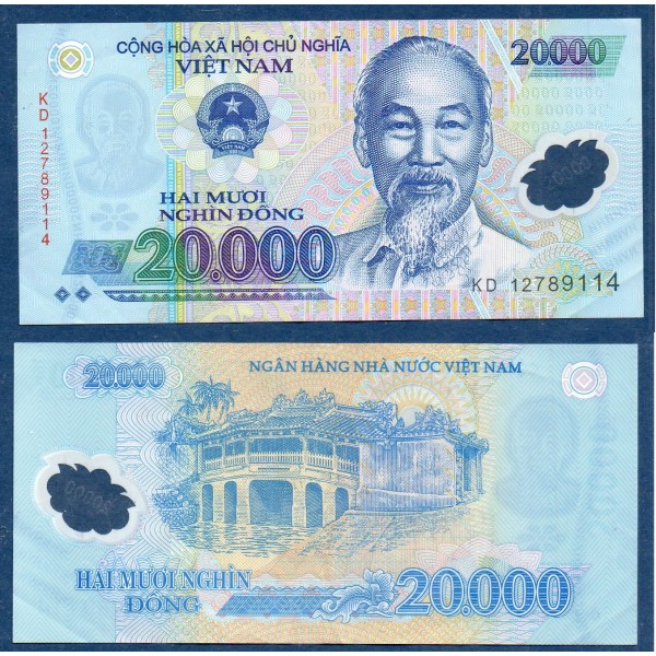 Viet-Nam Nord P.120e, TTB Billet de 20000 dong 2012 Chua Cau