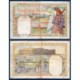 Tunisie P.12b, TB Billet de 50 francs 1.5.1945