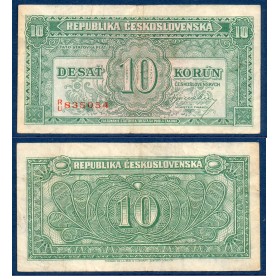 Tchécoslovaquie P.60a, TB Billet de 10 Korun 1945