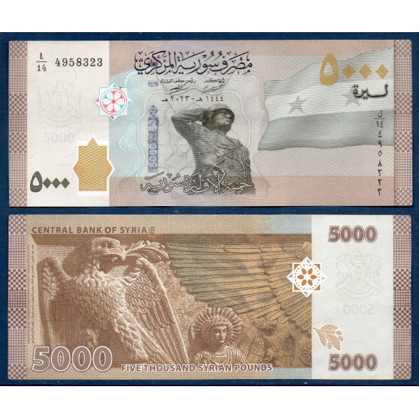 Syrie P.118c, TTB Billet de 5000 Pounds 2023 1444 Soldats