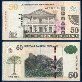 Suriname P.165a, TTB Billet de 50 Dollars 2010 Arbre Kapok