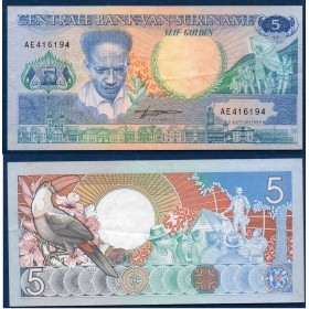 Suriname P.130b, TTB Billet de 5 Gulden 1988 Anton de Kom