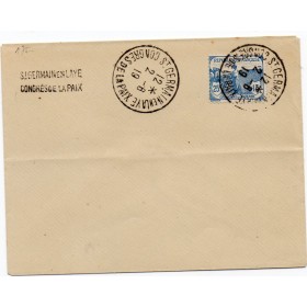 Rare enveloppe avec timbre orphelins de la guerre France 151 bleu oblitéré congrès de la paix