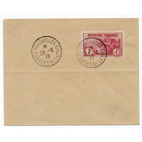 Rare enveloppe avec timbre orphelins de la guerre France 154 rose oblitéré congrès de la paix