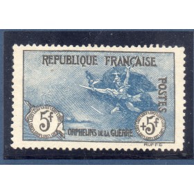 Timbre France Yvert No 155 Orphelin de la Guerre Noir et bleu neuf  sans gomme