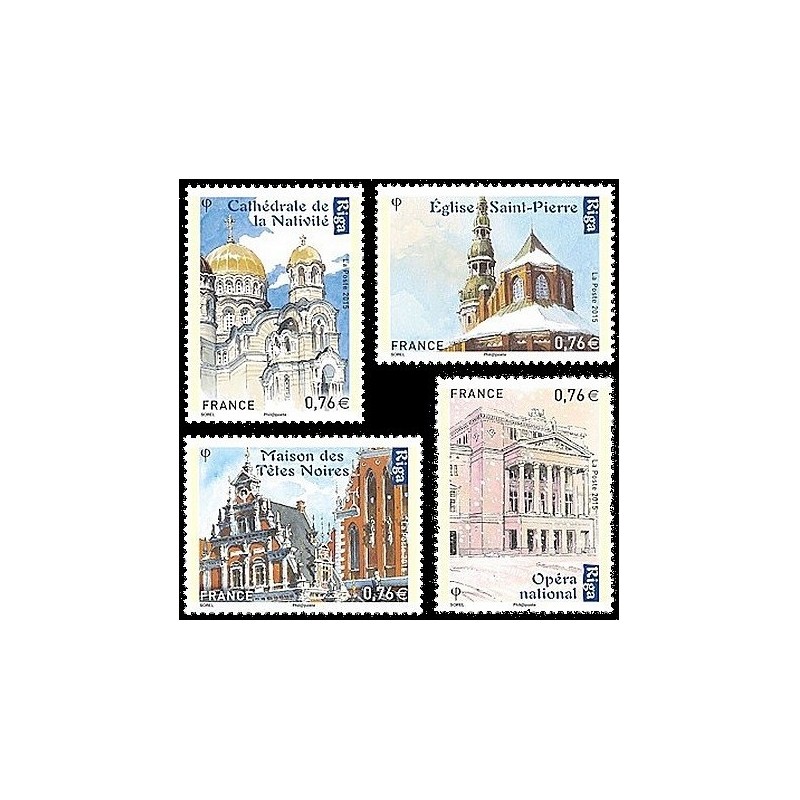 Timbre France Yvert No 4938-4941 Capitales européenes Riga