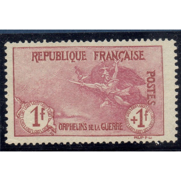 Timbre France Yvert No 154 Orphelin de la Guerre carmin neuf sans gomme
