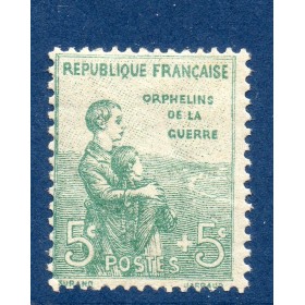 Timbre France Yvert No 149 Orphelin de la Guerre Vert neuf **